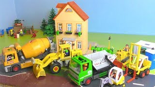 Bagger Lastwagen amp Trucks  Baustelle für Kinder Playmobil Vehicles for Kids [upl. by Esinrahs]