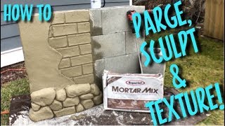 How to PARGE and SCULPT with Rapid Set Mortar Mix Part A [upl. by Thomasa]