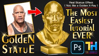 Any Photo into Gold Statue Photoshop DwayneJohnson TheRock [upl. by Hcib559]