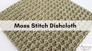 Moss Stitch Dishcloth  Easy Crochet Tutorial [upl. by Kenay]