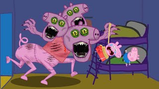 Peppa Pig turns into the three  headed Zombie Snake   Peppa Pig Funny Animation [upl. by Ainegue]