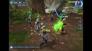 SWGOH Grand Arena Clone Trooper Captain Rex Omicron vs Emperor Palpatine Lead [upl. by Ilrebma]