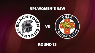 NPL Womens NSW Round 13 Blacktown Spartans FC v UNSW FC [upl. by Shiff20]