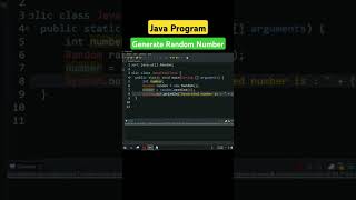 Java Program  Generate Random Number in Java javatutorial [upl. by Ahsekat]