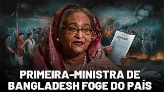 Primeiraministra de Bangladesh renuncia e foge do país após protestos com 300 mortos [upl. by Freida]