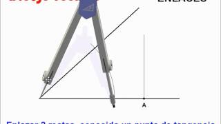 DIBUJO TÉCNICO Enlace de dos rectas conocido un punto de tangencia [upl. by Eintihw934]