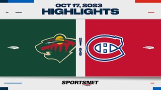 NHL Highlights  Wild vs Canadiens  October 17 2023 [upl. by Arie]