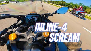 ZX25R Straight Line Havoc ft Z900 SRK600 752s  4K [upl. by Kostman121]