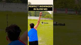 Outswing vs Inswing in slow mo 🔥 art of swing Bowling cricket shorts [upl. by Klusek848]