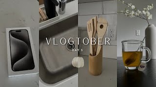 Vlogtober Day 5 🍂 new phone coach bag Im sick grocery store run amp more  Faceovermatter [upl. by Lotsirk]