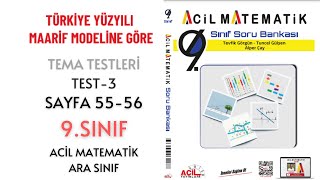 9Sınıf Soru Bankası 1TEMA Testleri 3Test Sayfa 5556 [upl. by Chalmer]