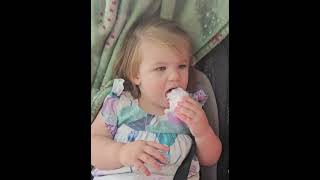 Lumen eating cotton candy at Kennywood 20 months old [upl. by Ijar]