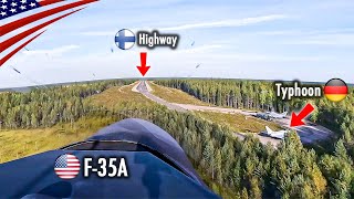 AMAZING F35 Cockpit View Landing amp TakeOff on Highway [upl. by Suivatra668]