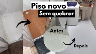 RENOVANDO PISO SEM REFORMA BANHEIRO E ÁREA DE SERVIÇO [upl. by Ettennal524]