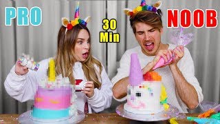 Noob vs Pro Unicorn Cake Challenge w Rosanna Pansino [upl. by Munster]