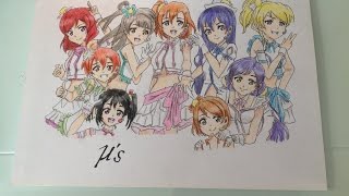 Drawing μs  Muse  from Love Live School Idol Project [upl. by Otrebogad]