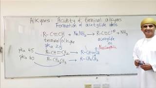 Acidity of Terminal Alkynes Formation of Acetylide Ions and their Alkylation [upl. by Ahsiliw224]