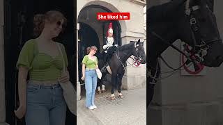 horse buckinghampalace royalhorseguard tourist londonhorseshow [upl. by Nilorac]