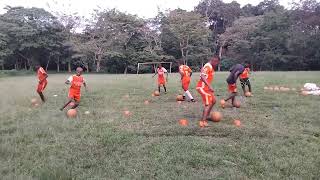 Warmup soccer ball control  dribbling drillbeginner kids  youth players u11u12u13u14u15 [upl. by Knuth262]