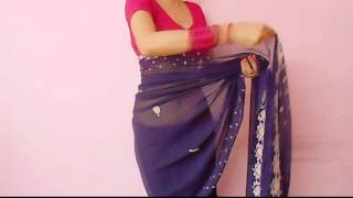 Saree VideoHow To Wear A SariSaree Wraping Video Tutorial For BeginnersSaree Drape [upl. by Nosnevets503]