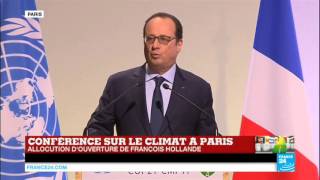 REPLAY  Discours de François Hollande en ouverture de la COP21 à Paris [upl. by Izawa]