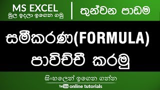 Microsoft Excel Beginner Course Sinhala Part 03  Starting with Formulas [upl. by Gerkman]