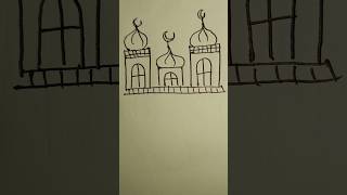 Easy drawing of masjid🕌🥰🤲❤❤❤❤ art viralshortvideo masjid islamicart drawing trending explore [upl. by Anhpad709]