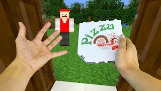 REALISTIC MINECRAFT  STEVE ORDERS PIZZA [upl. by Aicnatsnoc980]