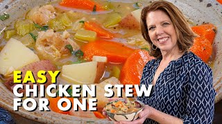 Easy Chicken Stew  One Pot Dinner For One [upl. by Ayhtin]