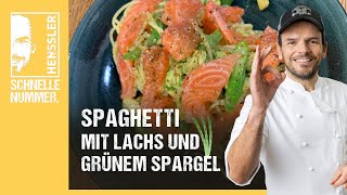 Schnelles Spaghetti mit Lachs und grünem Spargel Rezept von Steffen Henssler [upl. by O'Malley183]