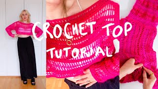 How to make a crochet mesh long sleeve top [upl. by Aneehsak343]