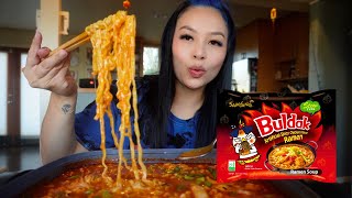 samyang spicy noodles amp rice cakes🔥 recipe  QampA mukbang [upl. by Poock]