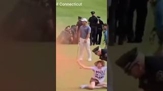 Climate protesters disrupt play at 18th hole of PGA Tour’s Travelers Championship [upl. by Ientirb]