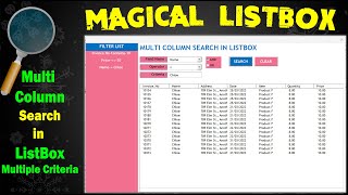 Magical Listbox in Excel Userform  Excel Vba Search and Display Result in Listbox [upl. by Clarkin]