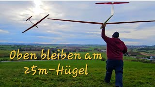 Hangflug am 25mHügel  nach oben kämpfen bei schwachen Bedingungen [upl. by Spatola783]