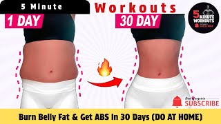 Burn Belly Fat amp Get ABS In 30 Days DO AT HOME By 5 Minute Workouts [upl. by Idola348]