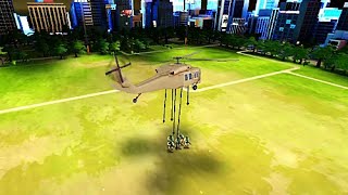 Helicopter landing of soldiers animation test [upl. by Ayitahs]