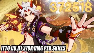 Itto C6 R1 Hitting 370k DMG Per Skills  Best Team Combo Showcase Genshin Impact [upl. by Akeinahs950]