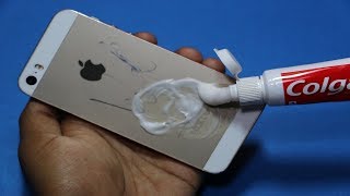 How To Clean And Remove Scratches on the iPhone Screen With Toothpaste [upl. by Tonie]