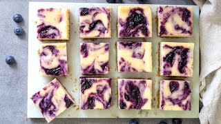 Blueberry Swirl Cheesecake Bars [upl. by Ehman27]