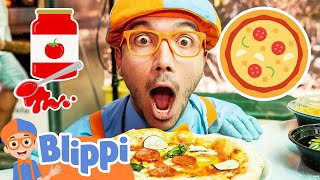 Blippi Makes a Yummy Pizza Educational Videos for Kids [upl. by Dlanigger]