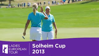 Solheim Cup  Caroline Hedwall and Anna Nordqvist on the Day 2 Morning Foursomes [upl. by Sucramat]