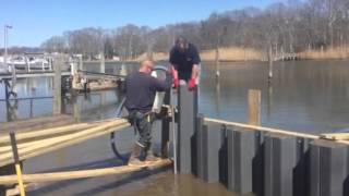 Vinyl Bulkhead Installation South Shore Long Island Center Moriches [upl. by Derraj785]