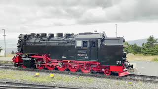 Brockenbahn Narrow Gauge Steam Train Harz Germany [upl. by Doone]