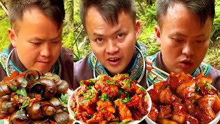 【ASMR MUKBANG】Miao cuisineEscargot must be eaten in summer stirfried with chili its cool [upl. by Auberbach837]