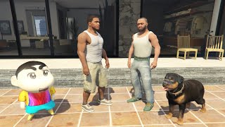 Franklin Meet Gta 5 Franklin Shinchan And Chop In Indian Bike Driving 3D [upl. by Elana]