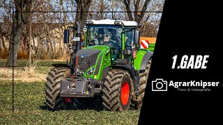 Dünger streuen l 1Gabe 2022 l Fendt 828Amazone l Fläming l 4k [upl. by Rasure]