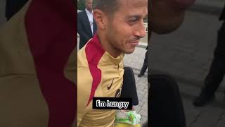 THIAGO ALCÁNTARA gives his BANANA to a hungry FAN🤣🍌 [upl. by Drabeck]