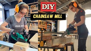 DIY Chainsaw Mill Guide Jig  Mini chainsaw Mill [upl. by Zackariah]