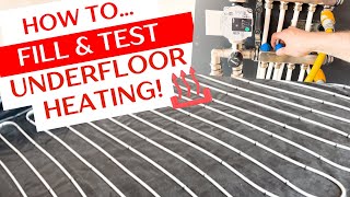 HOW TO FILL amp TEST UNDERFLOOR HEATING [upl. by Ahl]